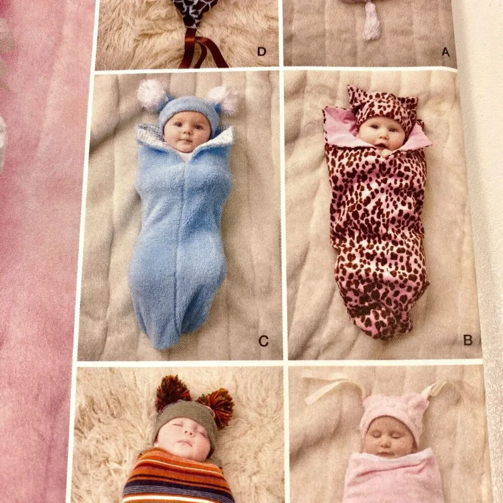 Simplicity 1898 XXS-XS Babies Costume Swaddling Sacks Hats Sewing Patterns UNCUT